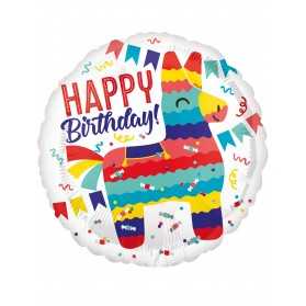 Ballon aluminium Happy Birthday lama 43 cm