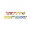 Bannière en carton happy birthday Emoji Rainbow 1,8 m