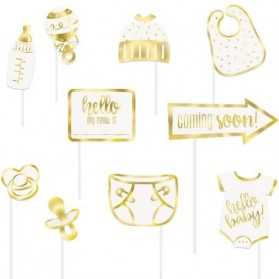 Kit photobooth hello baby 10 accessoires