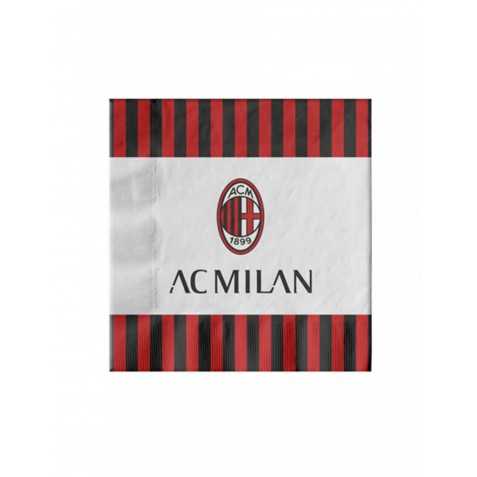 20 Serviettes en papier AC Milan 33 x 33 cm