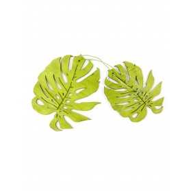 2 Feuilles tropicales en bois vertes 11 cm