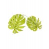 2 Feuilles tropicales en bois vertes 11 cm