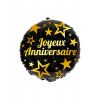 Ballon Joyeux Anniversaire noir et doré