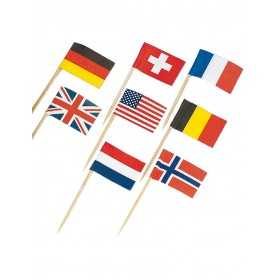Pique pour buffet avec drapeaux du monde entier déco buffet international