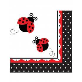 16 Serviettes en papier Coccinelles 33 x 33 cm