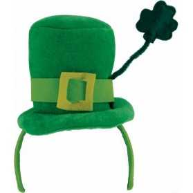 Serre-tête mini chapeau tige trèfle femme Saint Patrick