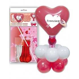 Kit ballons coeurs rouges et blancs personnalisable