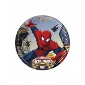 8 Assiettes en carton Spiderman 20 cm