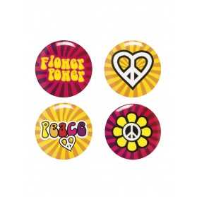 4 Pins Hippie Flower Power