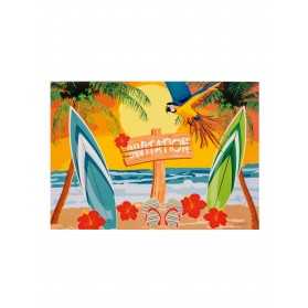 6 Cartons d'invitations Beach party 10 X 15 cm