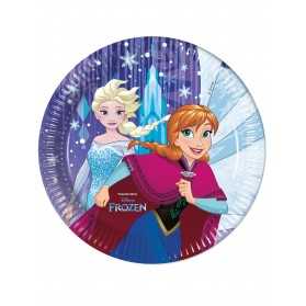 8 Assiettes en carton La Reine des Neiges Frozen 23 cm