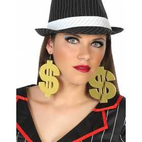 Boucles d'oreilles géantes dollar adulte