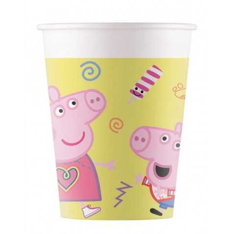 8 Gobelets en carton Peppa Pig 200 ml