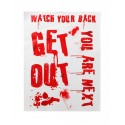 Affiche ensanglantée get out 42 x 19 cm
