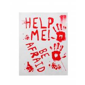 Affiche ensanglantée help me 42 x 19 cm