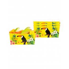 4 Bols en carton toucan jaunes 7 x 7 x 14 cm