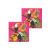 12 Serviettes en papier toucan fuchsia 33 x 33 cm