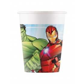 8 Gobelets en carton Avengers Mighty 200 ml