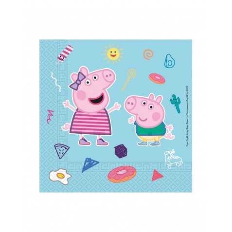 20 Serviettes en papier compostable Peppa Pig 33 x 33 cm