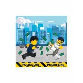 20 Serviettes en papier FSCÂ® Lego City 33 x 33 cm