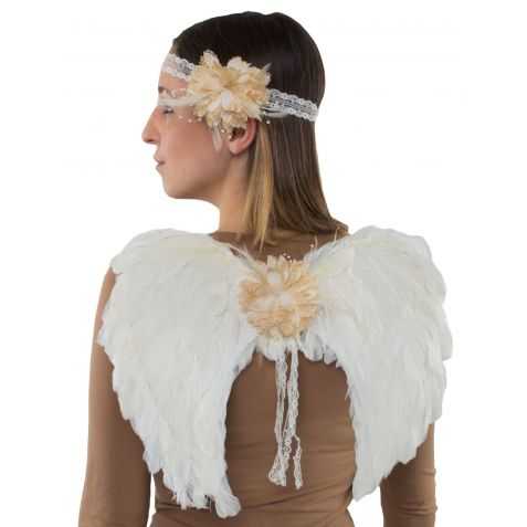 Ailes d'Ange Blanches à plumes
