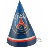 6 Chapeaux de fête en carton PSG 16 cm