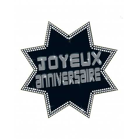 Cut-out étoile joyeux anniversaire VIP 34 x 32 cm