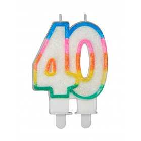 Bougie anniversaire 40 ans pas chère en forme de chiffre 40