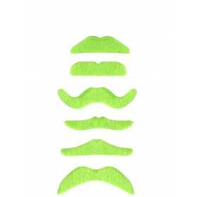 1 Moustache vert fluo adulte