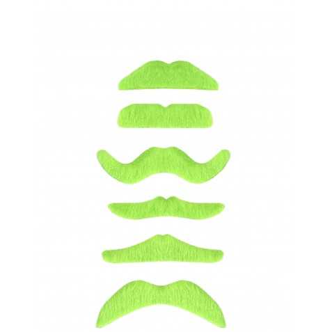 1 Moustache vert fluo adulte
