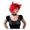 Perruque cheveux courts Rouges avec Cornes