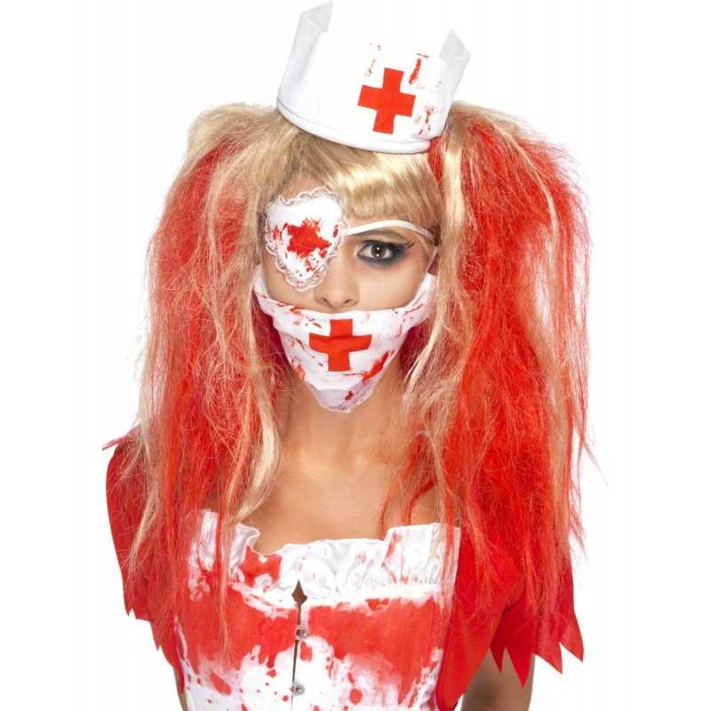 Accessoires déguisement trash femme - Panoplie infirmière zombie