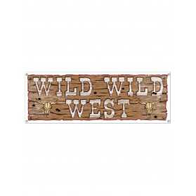 Bannière en plastique Wild Wild West 1,5 m x 53,3 cm