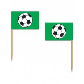12 Pics en bois football verts 6,35 cm