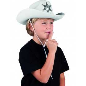 Chapeau shérif blanc enfant