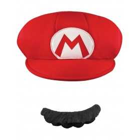Casquette et Moustache Mario Adulte