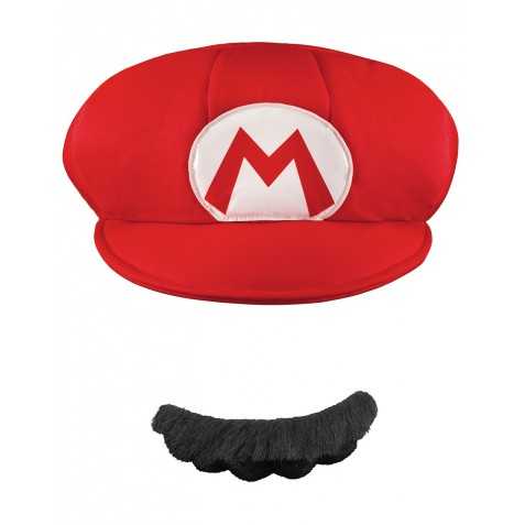 Casquette et Moustache Mario Adulte