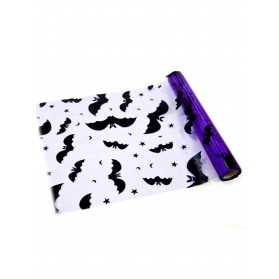 Chemin de table organza violet chauve-souris Halloween 29 cm x 5 m