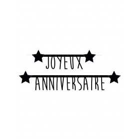 Guirlande noire Joyeux anniversaire 1,60 m