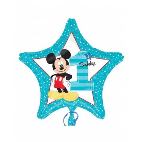 Ballon aluminium 1er Anniversaire Mickey 43 cm