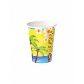 8 Gobelets en carton Aloha 25 cl