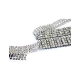 Ruban argent avec strass largeur 2cm