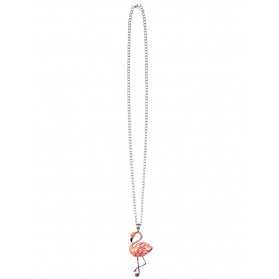 Collier en métal flamant rose adulte