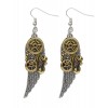 Boucles d'oreilles rouages et plumes adulte Steampunk