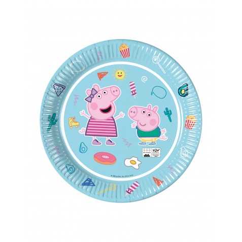 8 Assiettes en carton compostable Peppa Pig 23 cm