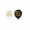 6 Ballons latex Happy new year doré 30 cm