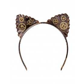 Serre-tête oreilles de chat Steam punk adulte