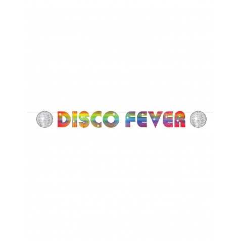 Bannière en carton disco fever 15 x 213 cm