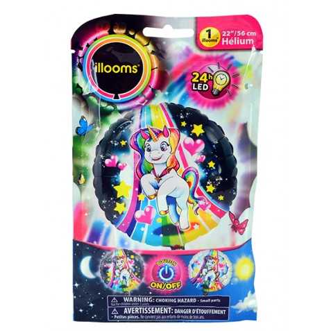 Ballon aluminium licorne LED IlloomsÂ® 50 cm