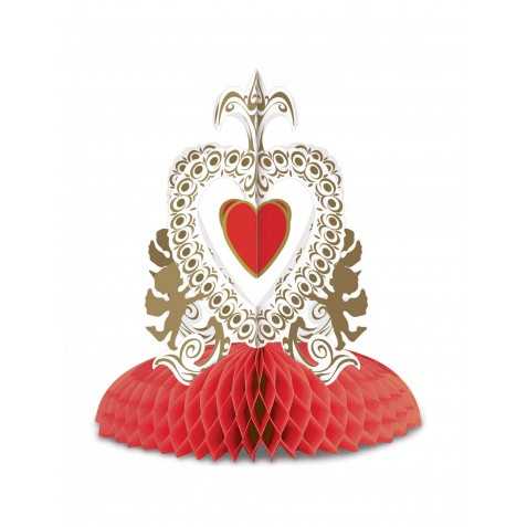 Centre de table vintage saint valentin rouge 30 cm